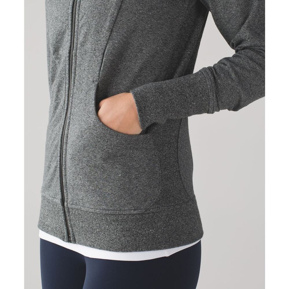 LULULEMON Scuba Hoodie III Heathered Speckled Black Size 8 - Picture 4 of 10